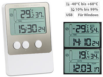 Temperaturlogger: infactory USB-Temperatur- & Luftfeuchtigkeits-Datenlogger V2 mit PC-Software