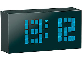 eStore Digitaler Wecker, quadratisch – Schwarz mit en Zahlen