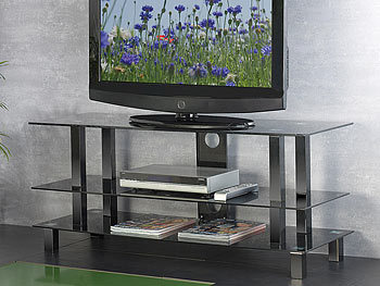 Carlo Milano Elegante TV-Bank & Multimedia-Rack "GD-3110 Black"