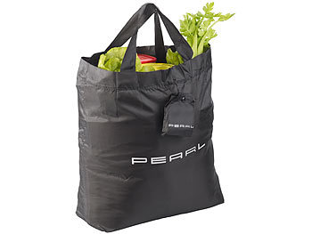 praktische Einkaufstasche mit Schutzhülle groß: PEARL Faltbare Einkaufstasche mit Schutzhülle, 17,5 Liter