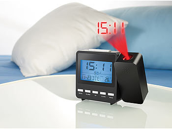 Sveglia Con Proiezione LED 180° Per Ora, Data, Temperatura E Umidità | Pulsante Snooze E Porta USB Per Ricarica