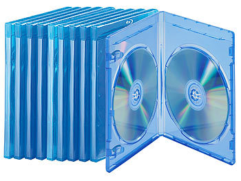 leere Blu-Ray-Hülle: PEARL Blu-ray Soft-Hüllen blau-transparent im 10er-Pack für je 2 Discs
