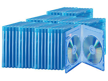 Blu-Ray Jewel Box: PEARL Blu-ray Soft-Hüllen blau-transparent im 50er-Pack für 2 Discs