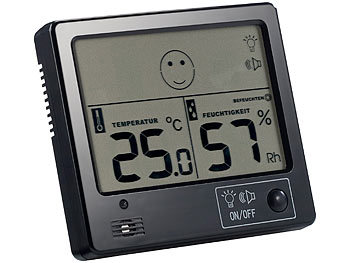 Innenthermometer Digital: FreeTec Raumklima-Thermometer mit Hygrometer mit Alarmfunktion