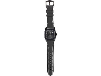 St. Leonhard Sportliche Herren-Armbanduhr mit Silikonarmband, schwarz