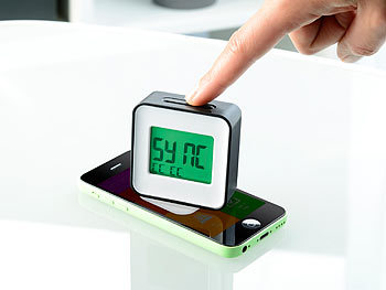 infactory LCD-Wecker, zwei Weckzeiten, Programmierung per iOS & Android App