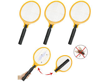 Mückenklatsche: infactory 3er-Set Elektrische Fliegenklatsche mit klappbarem Griff
