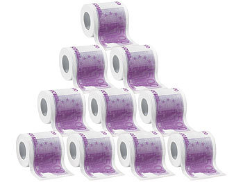 Papier für die Toilette: infactory Toilettenpapier mit aufgedruckten 500-Euro-Noten, 2-lagig, 2.000 Blatt