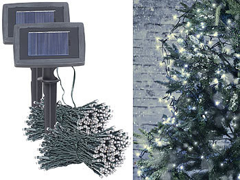 2er Set LED Solar Lichterkette Solar Gartenleuchte Akku Weihnachtslichterkette * 