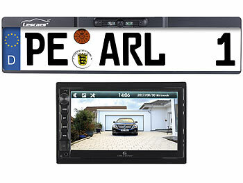 Autoradio DIN2: Creasono 2-DIN-MP3-Autoradio mit Touchdisplay und Funk-Rückfahr-Kamera 