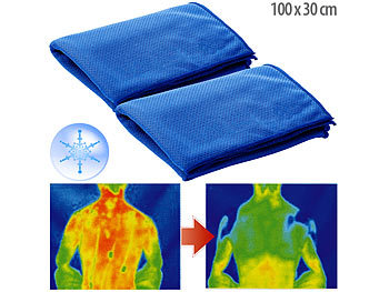 Kühlhandtücher: PEARL 2er-Set effektiv kühlende Multifunktionstücher V2; je 100 x 30 cm