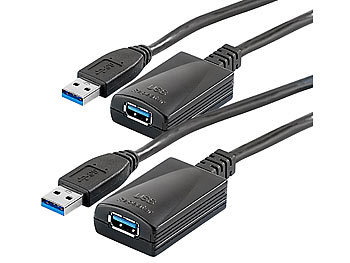USB3 Verlängerungskabel: 7links 2er-Set USB 3.0 Verlängerung aktiv (inkl. 5m Anschlusskabel)