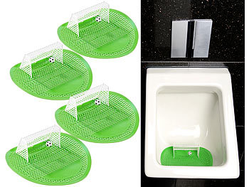 Urinal Spiel: PEARL 4er-Set Lustige Fußball-Urinal-Siebe, 18,5 x 19,5 cm, universell