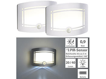 LED Wand-Lampe Fluter mit Bewegungsmelder und Akku 3er Set 