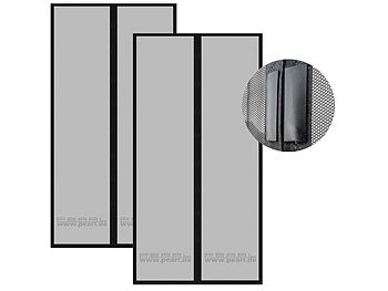 Magnet Vorhang: PEARL 2er-Set selbstschließende Fliegennetze für Türen mit 82 - 86 cm