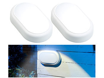 Keller moderne Feuchträume geschützte Spritzwasser Spritzwasserschutze Beleuchtete Wände: Luminea 2er-Set stoßfeste LED-Feuchtraumleuchten, 1.500 lm, 15 W, 4000 K, IP54