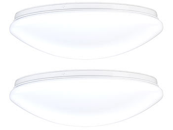Wandleuchte innen: Luminea 2er-Set LED-Wand- & Deckenleuchten mit 1.440 lm, 24 W, tageslichtweiß