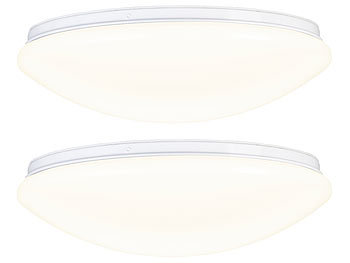 Deckenlampe LED: Luminea 2er-Set LED-Wand- & Deckenleuchten mit 1440 Lumen, Ø 38 cm, 24 W