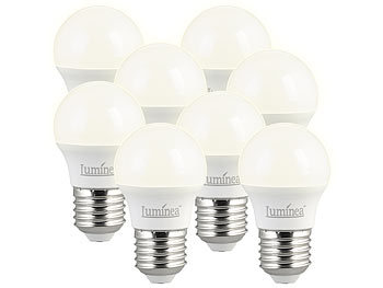 LED E27 warmweiß: Luminea 8er-Set LED-Lampen, E27, 3 Watt, G45, 240 Lumen, E