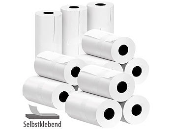 Thermodrucker-Rollen: Callstel 12er-Set selbstklebende Etiketten-Rollen, 57 mm Breite, je 4,3 m, weiß