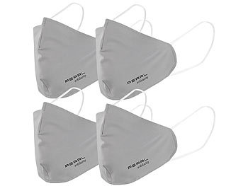 4er-Set Mund-Nasen-Stoffmasken mit Filter-Textil  waschbar, Gr. M / Masken