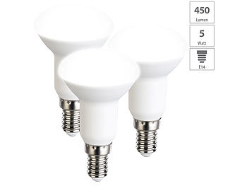 Luminea 6er-Set LED-Reflektor R50 tageslichtweiß 450lm, E14, 5W (ersetzt 40 W)