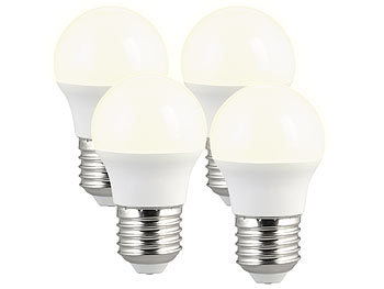 LED Leuchtmittel E27: Luminea 4er-Set LED-Lampen, E27, 3 Watt, G45, 240 Lumen, warmweiß, E