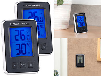 Temperaturmessgerät: PEARL 3er-Set digitale Thermometer/Hygrometer, Komfortanzeige, LCD-Display