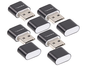PEARL 4er Pack Mini-Cardreader für microSD(HC/XC)-Karten bis 128 GB & USB