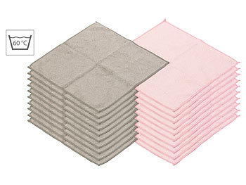 Reinigungstücher: Sichler Beauty 20 Mikrofaser-Kosmetiktücher zur Gesichtspflege, rosa/grau, 30 x 30 cm