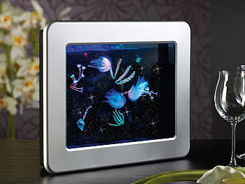 Carlo Milano 3D-Deko-Aquarium mit LED-Lichteffekten & Objekten