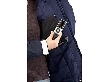 PEARL Übergangs-Jacke Navy-Blau mit Fernbedienung für iPod & iPhone, Größe L