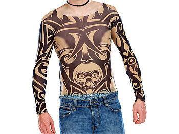 infactory Tattoo-Shirt "Skull", schwarz-weiß