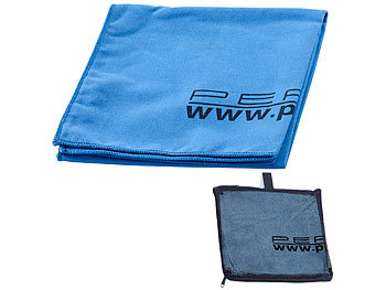 Mikrofaser Sporttuch: PEARL Extra saugfähiges Mikrofaser-Handtuch, 80 x 40 cm, blau