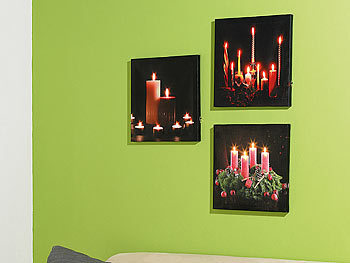 LED-Bilder mit flackernden Kerzen