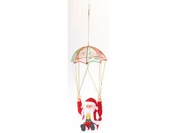 infactory 2er-Set Singender Weihnachtsmann "Santa Sky" mit Fallschirm