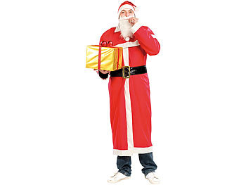 infactory 5-teiliges Weihnachtsmann-Kostüm "Santa Claus" mit Bart und Mütze Gr L