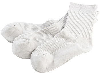 PEARL Socken aus Bambus-Viskose, 3 Paar in weiß, Gr. 43-46