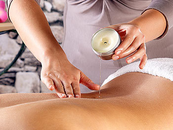 infactory 3in1-Massagekerzen: Licht, Duft & Massageöl, 4 Stück