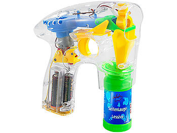 Seifenblasenpistole mit LEDs inkl. 2x SeifenblasenlÃ¶sung / Spielzeug