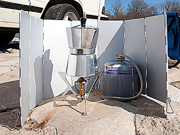 Windschutz Gaskocher/Campingkocher mit 9 Lamellen aus Aluminium Leichter Faltbarer Windschutz Windschutzscheibe Windscreen für Camping Kocher Outdoor Grill 