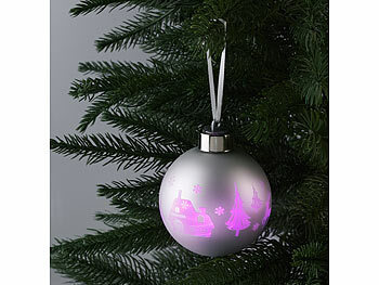 Lunartec Christbaumkugeln mit Farbwechsel-LEDs, Ø 8cm, 4er-Set