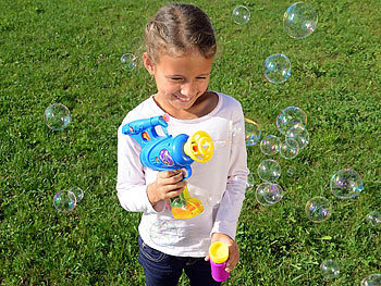 Playtastic 3in1-Spielzeugpistole: Schießt Seifenblasen, Wasser & Gummipfeile