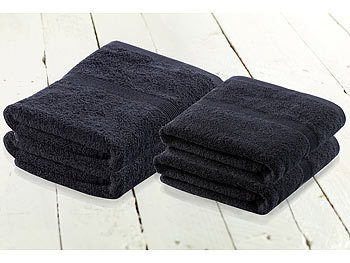 Wilson Gabor Handtuch-Set 2x 50x100 cm & 2x 140x70 cm, schwarz