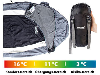 Schlafsack ultraleicht: Semptec Leichter Mumien-Schlafsack mit Fleece-Futter, 215 x 75 x 50 cm