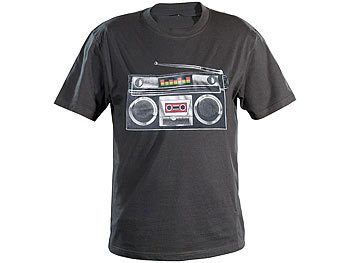 Ghettoblaster-LED-T-Shirt mit Equalizer, Gr. S / T Shirt