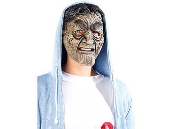 infactory Zombiemaske aus Latex-Gummi mit beweglichem Mund und Halteband
