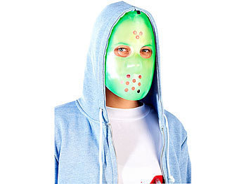infactory Nachleuchtende Hockey-Maske für Halloween / Fasching, Glow-in-the-dark