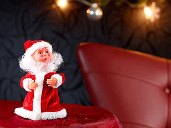 infactory Singender, tanzender Weihnachtsmann "Rocking Santa", 16 cm
