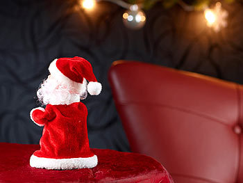 infactory Singender, tanzender Weihnachtsmann "Rocking Santa", 16 cm